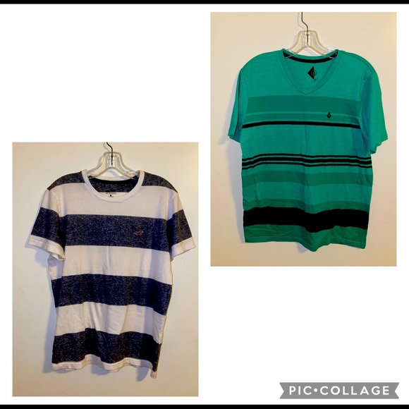 2 men’s t-shirts Hollister S Volcom M - Picture 1 of 15